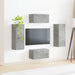 Set comodă TV Pe perete 2 pcs Gri din beton Lemn compozit - WALTI WALTI