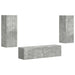 Set comodă TV Pe perete 2 pcs Gri din beton Lemn compozit - WALTI WALTI