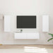 Set comodă TV Pe perete 2 pcs Alb lucios Lemn compozit - WALTI WALTI