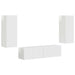 Set comodă TV Pe perete 2 pcs Alb lucios Lemn compozit - WALTI WALTI