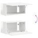 Set comodă TV Pe perete 2 pcs Alb lucios Lemn compozit - WALTI WALTI