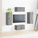 Set comodă TV Pe perete 2 pcs Gri Sonoma Lemn compozit - WALTI WALTI