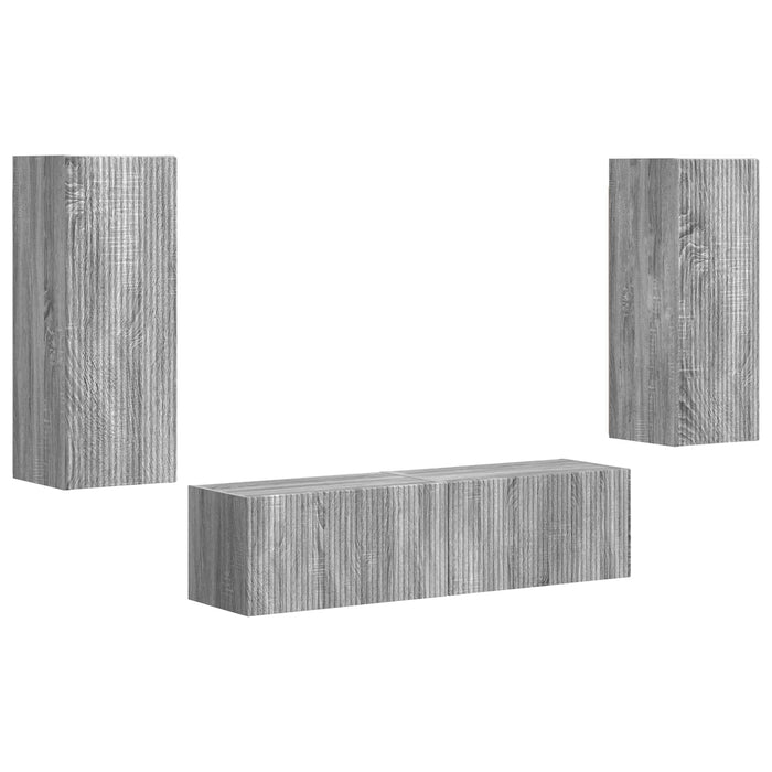 Set comodă TV Pe perete 2 pcs Gri Sonoma Lemn compozit - WALTI WALTI