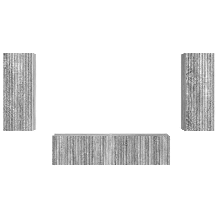 Set comodă TV Pe perete 2 pcs Gri Sonoma Lemn compozit - WALTI WALTI