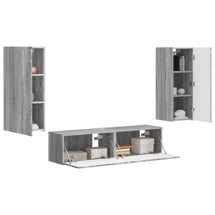 Set comodă TV Pe perete 2 pcs Gri Sonoma Lemn compozit - WALTI WALTI