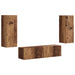 Set comodă TV Pe perete 2 pcs Lemn vechi Lemn compozit - WALTI WALTI