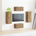 Set comodă TV Pe perete 2 pcs Stejar Artizanal Lemn compozit - WALTI WALTI
