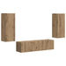 Set comodă TV Pe perete 2 pcs Stejar Artizanal Lemn compozit - WALTI WALTI