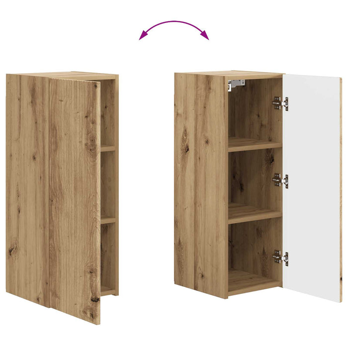 Set comodă TV Pe perete 2 pcs Stejar Artizanal Lemn compozit - WALTI WALTI