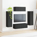 Set comodă TV Pe perete 3 pcs Negru Lemn compozit - WALTI WALTI
