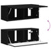 Set comodă TV Pe perete 3 pcs Negru Lemn compozit - WALTI WALTI