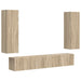 Set comodă TV Pe perete 3 pcs Stejar Sonoma Lemn compozit - WALTI WALTI