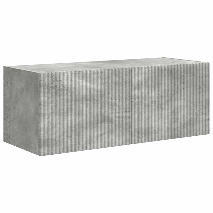 Set comodă TV Pe perete 3 pcs Gri din beton Lemn compozit - WALTI WALTI