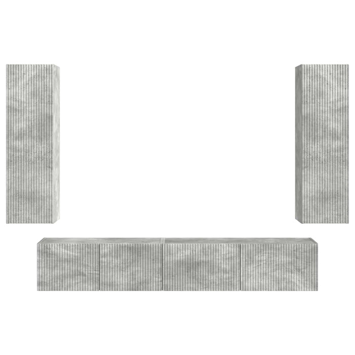 Set comodă TV Pe perete 3 pcs Gri din beton Lemn compozit - WALTI WALTI