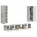Set comodă TV Pe perete 3 pcs Gri din beton Lemn compozit - WALTI WALTI