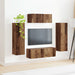 Set comodă TV Pe perete 3 pcs Stejar fumuriu Lemn compozit - WALTI WALTI