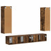 Set comodă TV Pe perete 3 pcs Stejar fumuriu Lemn compozit - WALTI WALTI