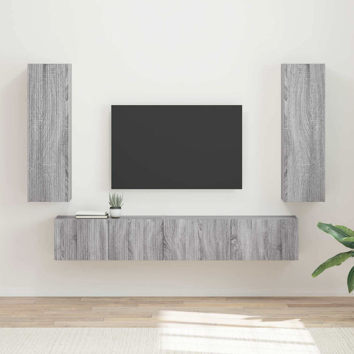 Set comodă TV Pe perete 3 pcs Gri Sonoma Lemn compozit - WALTI WALTI