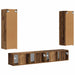 Set comodă TV Pe perete 3 pcs Lemn vechi Lemn compozit - WALTI WALTI