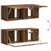 Set comodă TV Pe perete 3 pcs Lemn vechi Lemn compozit - WALTI WALTI