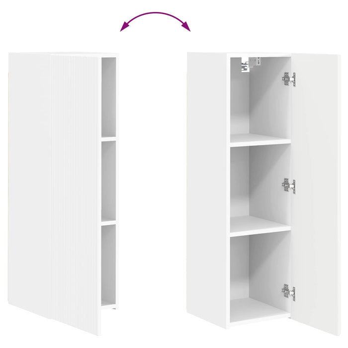 Set comodă TV Pe perete 2 pcs Alb Lemn compozit - WALTI WALTI