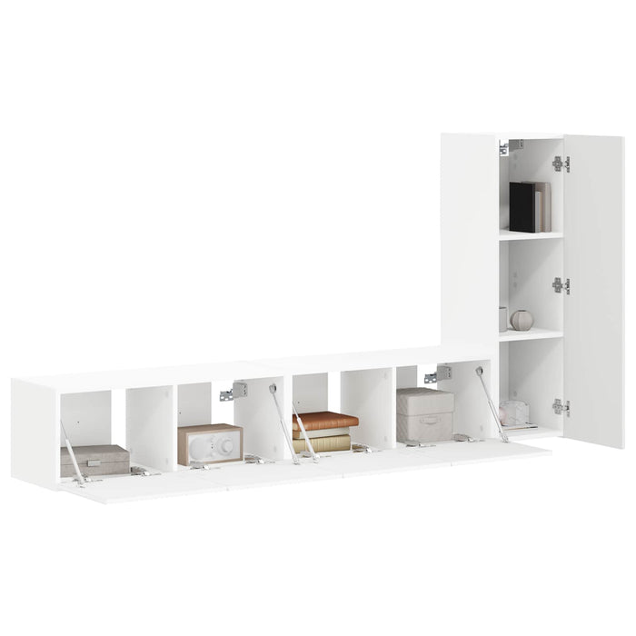 Set comodă TV Pe perete 2 pcs Alb Lemn compozit - WALTI WALTI