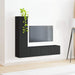 Set comodă TV Pe perete 2 pcs Negru Lemn compozit - WALTI WALTI