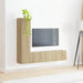 Set comodă TV Pe perete 2 pcs Stejar Sonoma Lemn compozit - WALTI WALTI