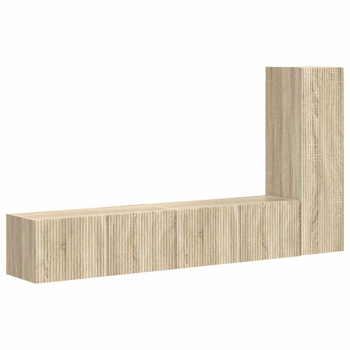 Set comodă TV Pe perete 2 pcs Stejar Sonoma Lemn compozit - WALTI WALTI