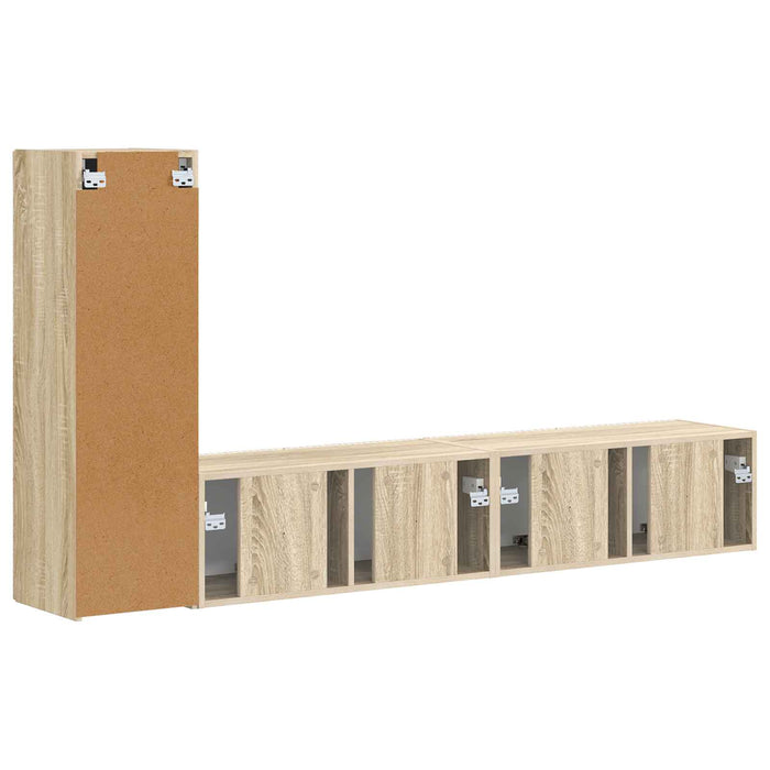 Set comodă TV Pe perete 2 pcs Stejar Sonoma Lemn compozit - WALTI WALTI
