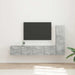 Set comodă TV Pe perete 2 pcs Gri din beton Lemn compozit - WALTI WALTI