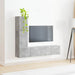 Set comodă TV Pe perete 2 pcs Gri din beton Lemn compozit - WALTI WALTI