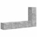 Set comodă TV Pe perete 2 pcs Gri din beton Lemn compozit - WALTI WALTI