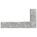Set comodă TV Pe perete 2 pcs Gri din beton Lemn compozit - WALTI WALTI