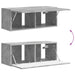 Set comodă TV Pe perete 2 pcs Gri din beton Lemn compozit - WALTI WALTI