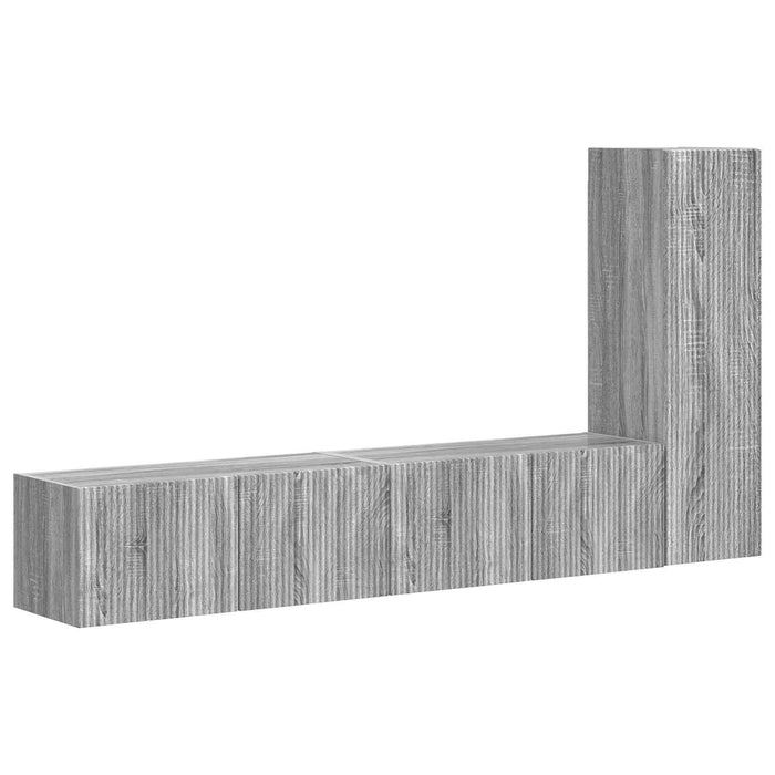 Set comodă TV Pe perete 2 pcs Gri Sonoma Lemn compozit - WALTI WALTI
