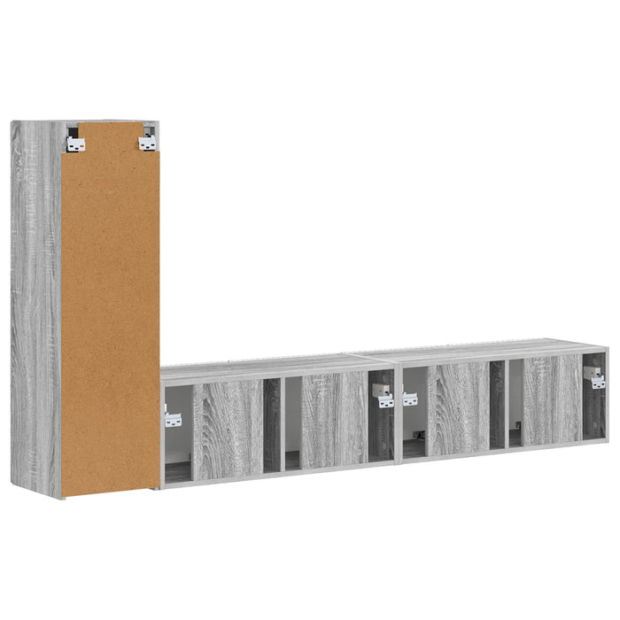 Set comodă TV Pe perete 2 pcs Gri Sonoma Lemn compozit - WALTI WALTI