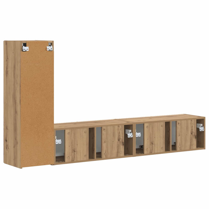 Set comodă TV Pe perete 2 pcs Stejar Artizanal Lemn compozit - WALTI WALTI