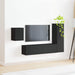 Set comodă TV Pe perete 4 pcs Negru Lemn compozit - WALTI WALTI