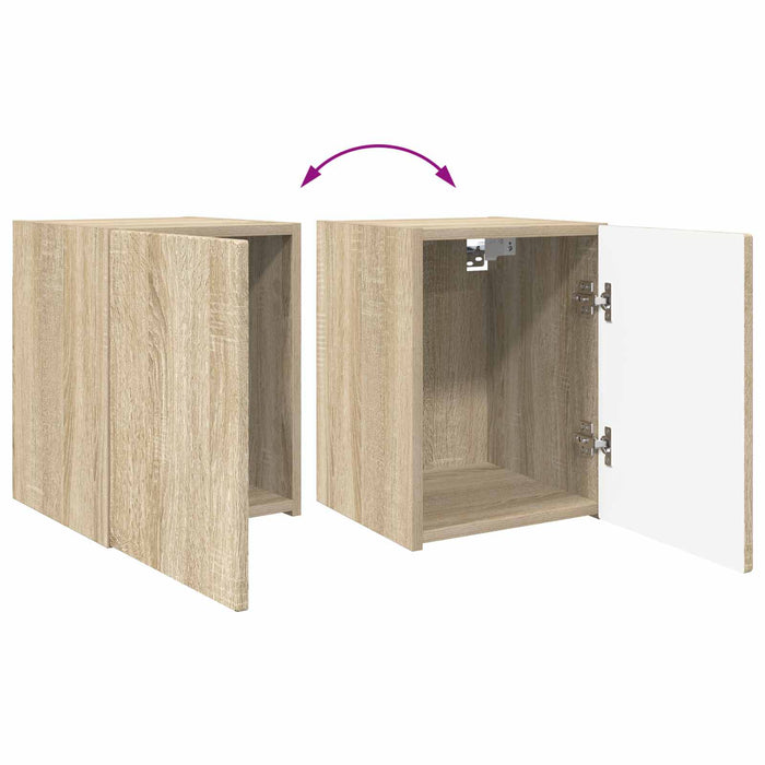 Set comodă TV Pe perete 4 pcs Stejar Sonoma Lemn compozit - WALTI WALTI