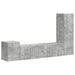 Set comodă TV Pe perete 4 pcs Gri din beton Lemn compozit - WALTI WALTI