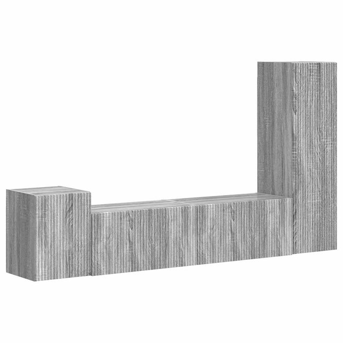 Set comodă TV Pe perete 4 pcs Gri Sonoma Lemn compozit - WALTI WALTI