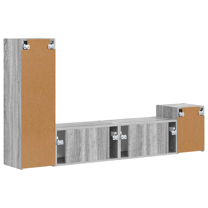 Set comodă TV Pe perete 4 pcs Gri Sonoma Lemn compozit - WALTI WALTI