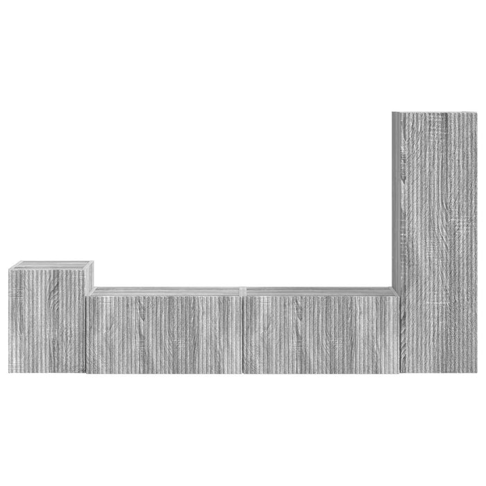 Set comodă TV Pe perete 4 pcs Gri Sonoma Lemn compozit - WALTI WALTI