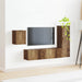 Set comodă TV Pe perete 4 pcs Lemn vechi Lemn compozit - WALTI WALTI