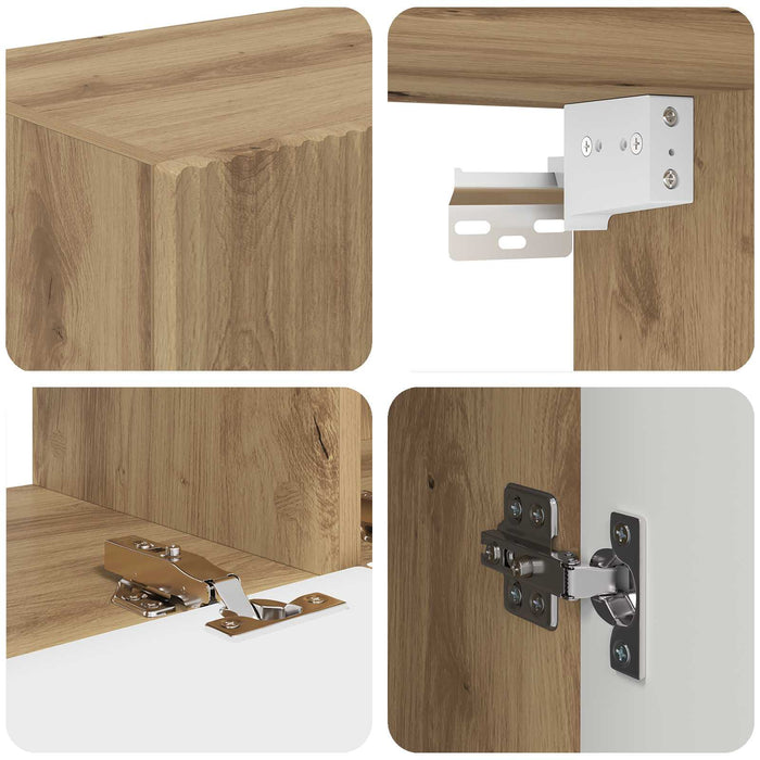 Set comodă TV Pe perete 4 pcs Stejar Artizanal Lemn compozit - WALTI WALTI