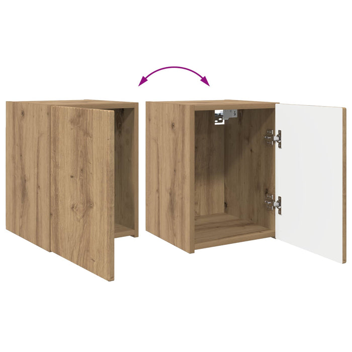 Set comodă TV Pe perete 4 pcs Stejar Artizanal Lemn compozit - WALTI WALTI