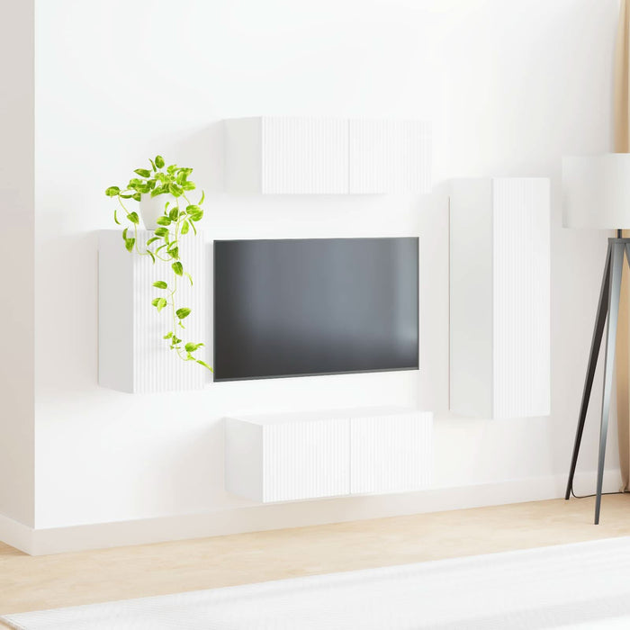 Set comodă TV Pe perete 3 pcs Alb Lemn compozit - WALTI WALTI