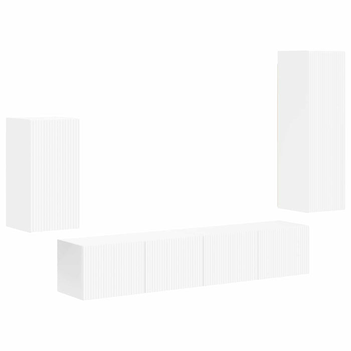 Set comodă TV Pe perete 3 pcs Alb Lemn compozit - WALTI WALTI