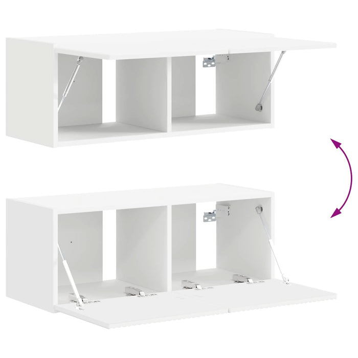 Set comodă TV Pe perete 3 pcs Alb Lemn compozit - WALTI WALTI